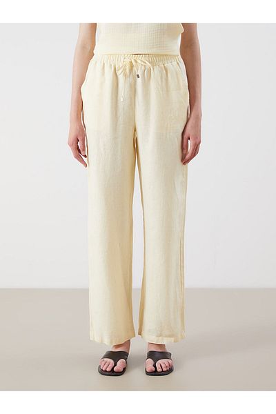 LC Waikiki Pantaloni de damă din in 0 cu talie elastică sezon nou - S5RY88Z8