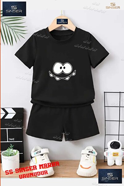 SS SİNSER Children's Unisex “Disli 4Lu Goz Surat“ Special Printed Crew Neck T...