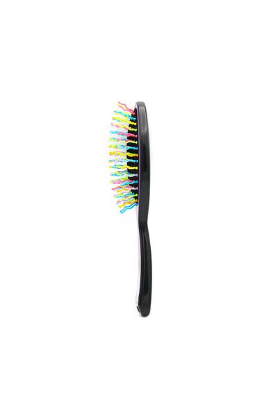 global fashion Perie pentru descalcirea parului, cu peri ondulati, 7081, negru/multicolor