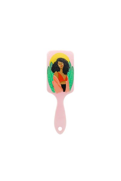 global fashion Rectangular hairbrush, Pink, girl print
