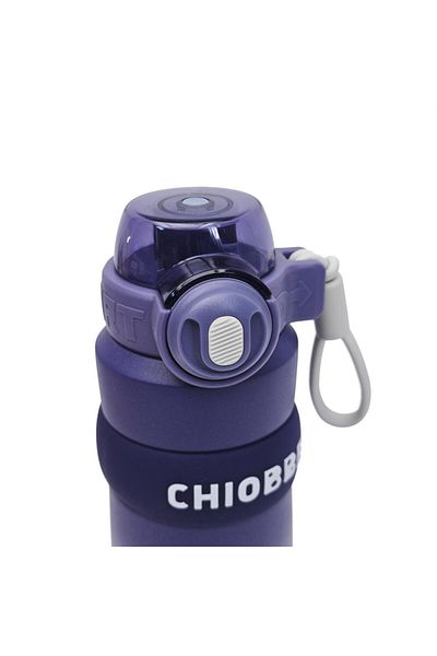 B4U Stainless steel water thermos for school children, pop-up flip-top with straw, navy blue gradient, 550 ml H-BW-1355
