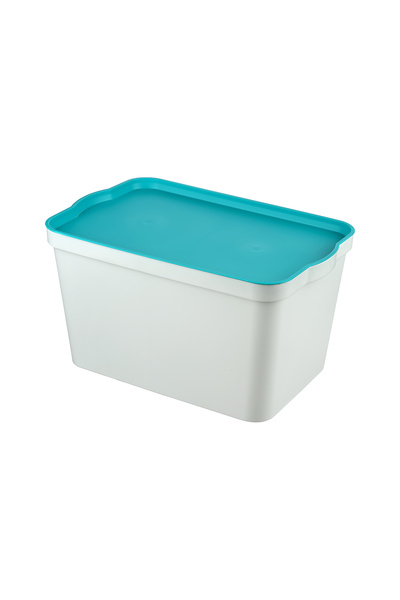 Waldern Home Retro Colorful Lid Storage Box 24 Lt Multi-Purpose Storage Container Multi Color