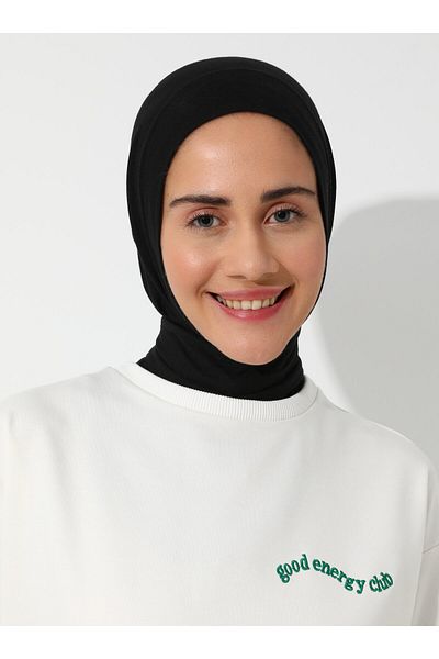 Tuva Practical Scarf Combed Cotton Shawl - Black -