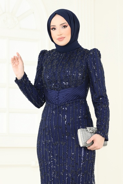 ModaMerve SUAL Drapeli İşlemeli Abiye 4929D170-MS Laci