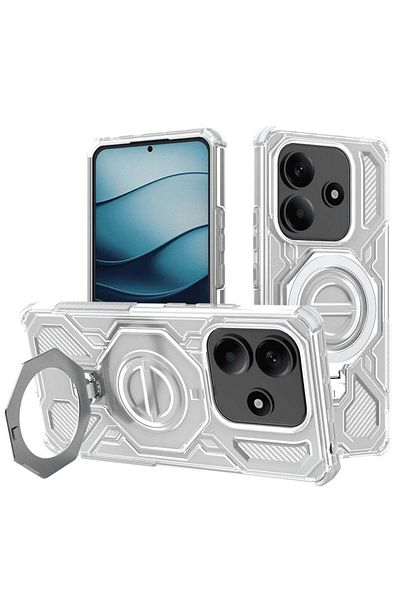 SKYDDAR INNOVATION Husă pentru Xiaomi Redmi Note 14 5G, rezistentă la șocuri, Carbon Shield PRO, Magsafe, set autocolante, albă