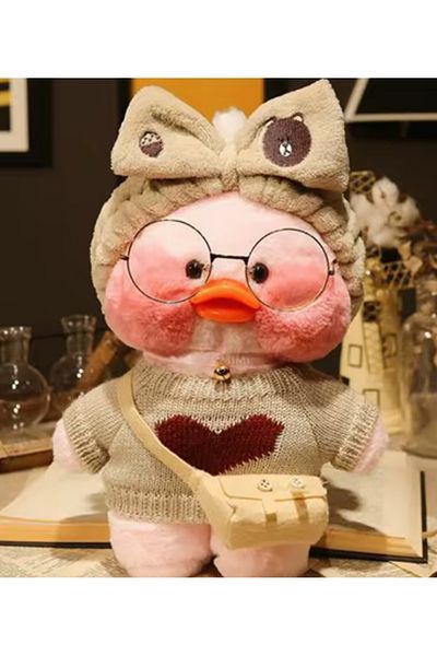 LRS STORE Super Quality Lalafanfan Full Set Kwaii Cartoon with Outfit 30cm Plush Duck Gift Plush Lala Fanfan