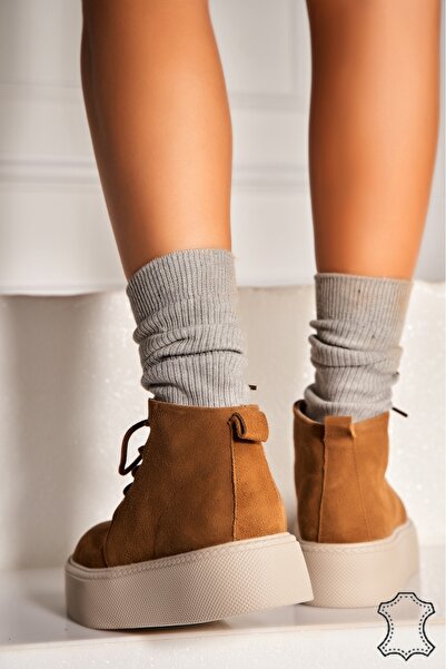 Joana Women's Genuine Suede Boots Camel Airyn