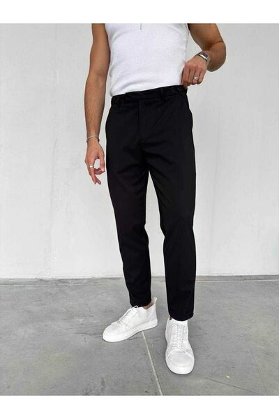 TÜZeMEN Düğme Detaylı Bilek Boy Kalem Pantolon
