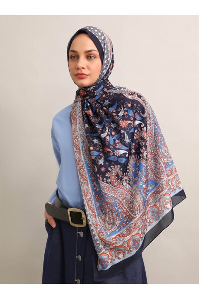 Tuva Ethnic Patterned Soft Shawl - Multicolored - V6 -