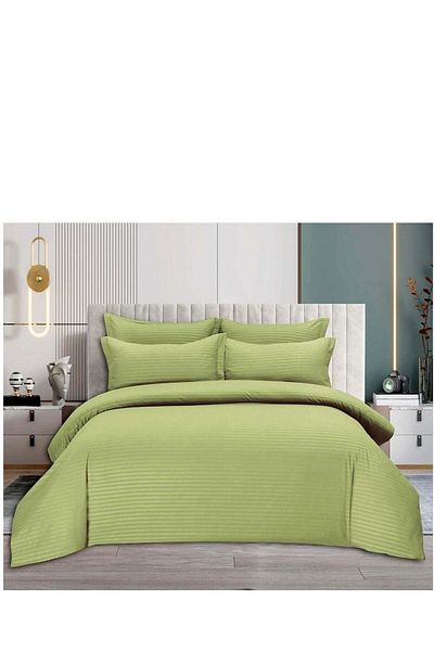 Generic Umeema Super Soft Cotton 6pcs King Size (220 x 240 cm) Striped Duvet Cover Set