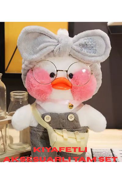 LRS STORE Super Quality Lalafanfan Full Set Kwaii Cartoon with Outfit 30cm Plush Duck Gift Plush Lala Fanfan