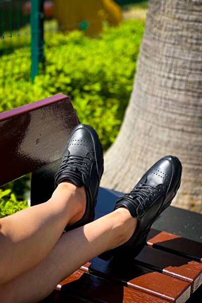 BESKAR KBDX1 Μαύρα δερμάτινα casual ανδρικά παπούτσια – Άνετο περπάτημα