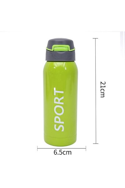 B4U Stainless steel water thermos for children, pop-up flip-top with straw, sports, green, 350 ml RT-060-201
