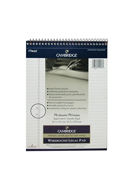 Cambridge Premium A4 Writing Pad – 70 Sheets (140 Pages), High-Quality Ruled Paper