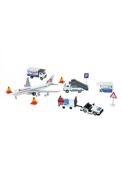 Dickie Airport play set with airplane and accessories 13 pieces