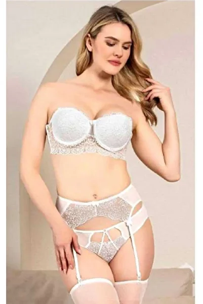 Nurteks 2458 Garter Set Ecru