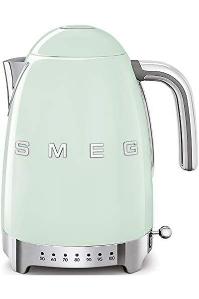SMEG غلاية على الطراز القديم، 7 إعدادات لدرجة الحرارة، سعة 1.7 لتر، من الفولاذ المقاوم للصدأ، لون أخضر فاتح