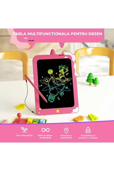 Elindor ® LCD Tablet for Kids, 8.5 Inch, for Drawing and Writing, Pink