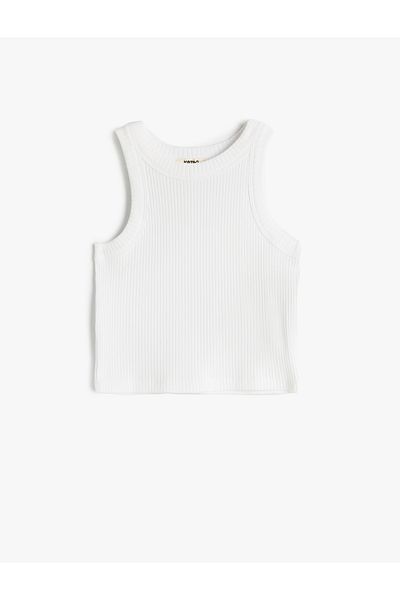 Koton White Girl's Basic Tank Top