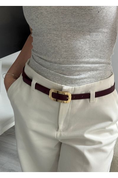 KİLİGİSTANBUL Lik Gold Buckle Belt 2 cm Width, 100 cm Length