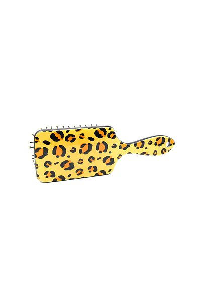 global fashion Hair brush, rectangular, Leopard, Light brown