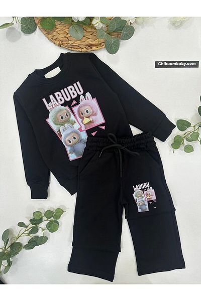 chibuumbabykids Girl's Labubu Printed Tracksuit Set