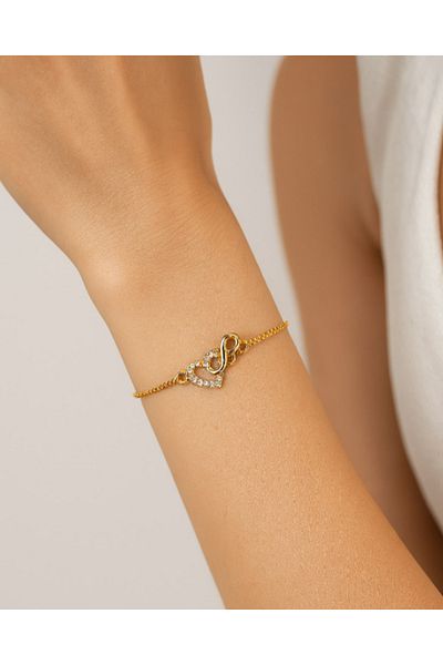 ATALYA ACCESSORY Steel Women's Bracelet with Heart and Infinity Model