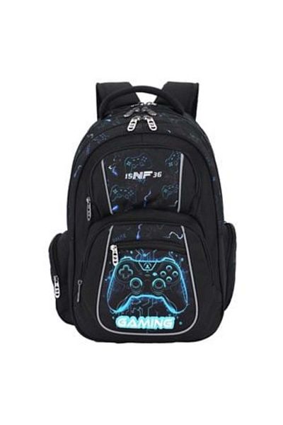 Rovitech Ghiozdan Scoala Negru Albastru Model Gaming 30x17x45cm