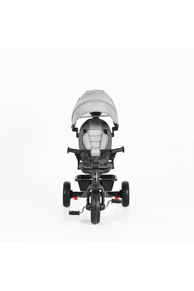 byox Tricicleta pentru copii Quick Grey cu roti EVA, sezut reversibil si spatar reglabil, suport pen