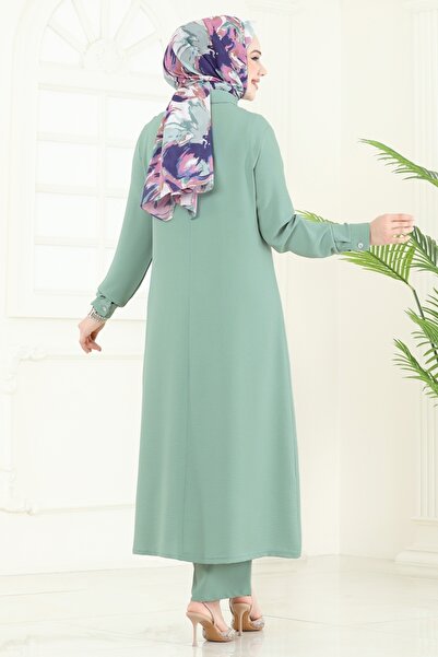 ModaMerve Yakası Taşlı Aerobin Takım PL9144-MS Mint