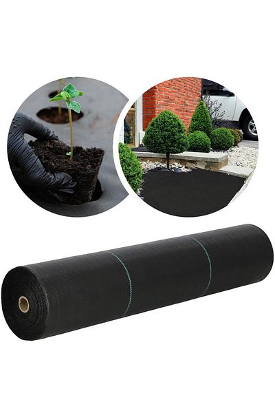 SERSIMO Agrotextile foil, mulch, weed killer, UV filter, 50 x 0.8 meters, 90g/m2, black