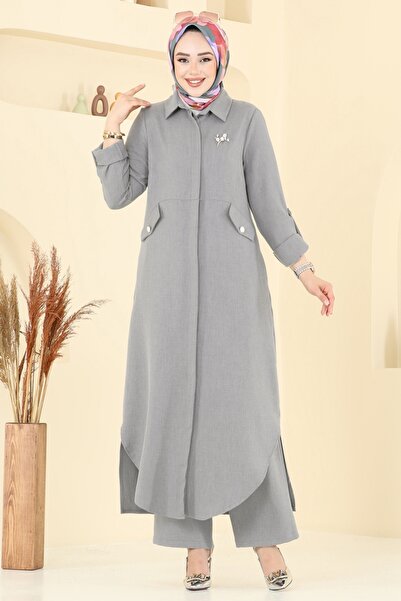 ModaMerve Aksesuar Cepli Sofia Takım 23018UKB139-MS Gri