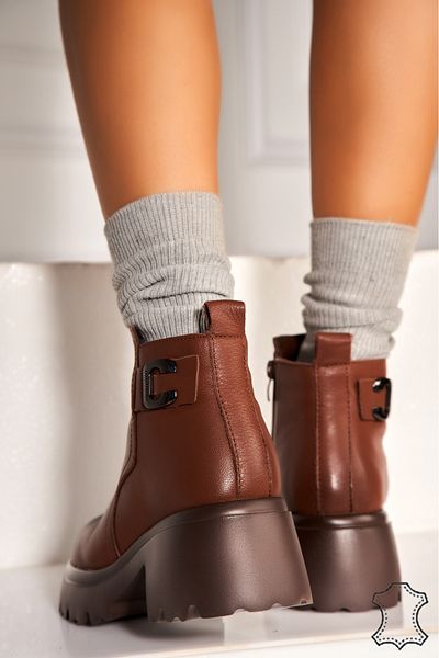 Joana Women's Brown Genuine Leather Boots Elianie