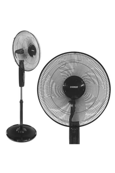 Genel Markalar Fan11 Cool Air 16'' 45 Watt 5 Pervaneli 3 Kademe 1200Rpm Zaman Ayarlı Vantilatör Siyah