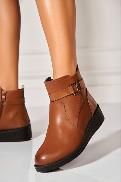Joana Women's Brown Fur-lined Boots Made of Eco-Leather Kadija