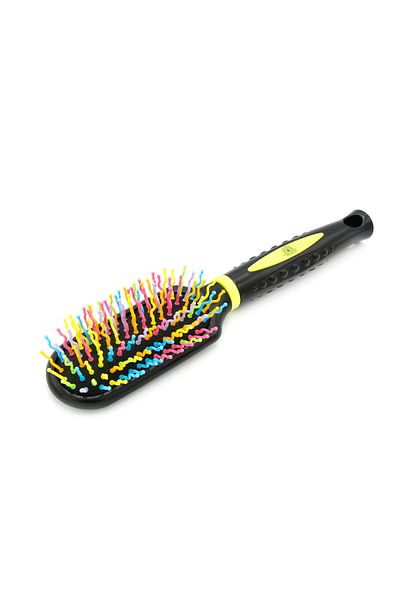 global fashion Detangling brush, wavy bristles, 9550KH, black/multicolor