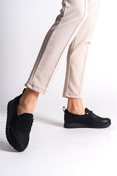 Joy Ayakkabı Violet Lace-Up Elastic Orthopedic Comfortable Sole Skin Detailed Classic Women's Ballerina Mother Shoes Cst -