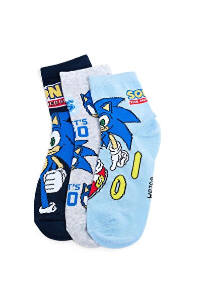 R&B جوارب الكاحل بطبعة سونيك، عبوة من 3 قطع