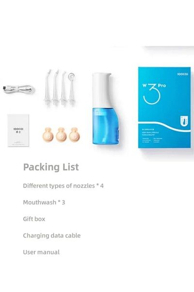 Choice W3 Pro Blue Original SOOCAS W3 Pro Water Flosser Teeth 4 Type Nozzle Cleaner Oral Irrigator Recharg