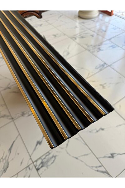 dekor marketim Pvc Polimer Black Gold Duvar Lambiri Ofis Tv Arkası Koridor De...