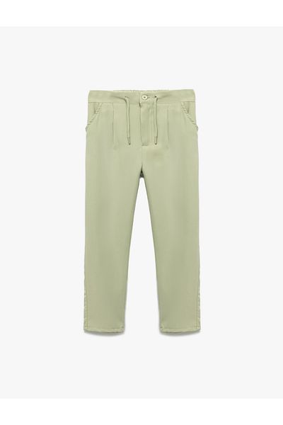 Koton Pantaloni din viscoză cu șireturi elastice cu talie reglabilă