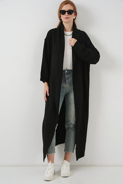 Bigdart Women's Long Oversize Knitwear Cardigan 15924 - Black