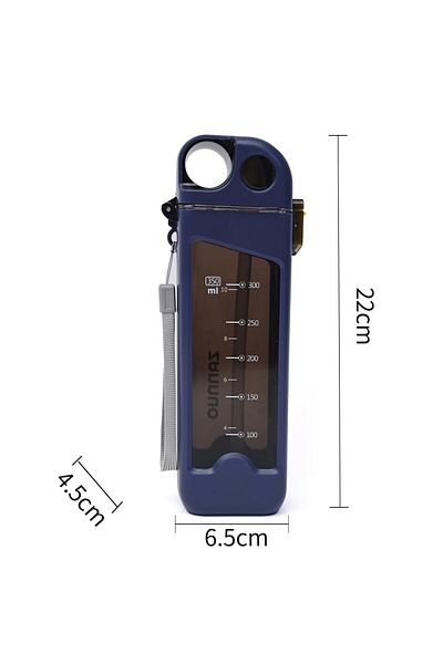 B4U Kids water bottle, pop-up flip-top with straw, with handle, navy blue, 350 ml YN8118
