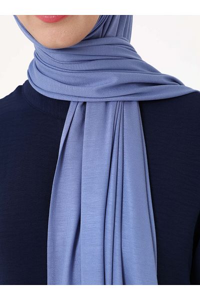 Tuva Premium Combed Cotton Shawl - Denim Blue -