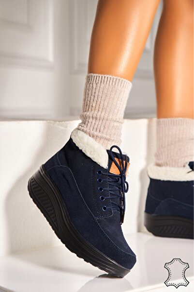 Joana Γυναικείες Μπότες από Γνήσιο Σουέτ, Σκούρο Μπλε Leiani2