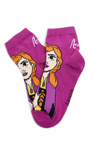 R&B 3 Pack Elsa Print Ankle Socks