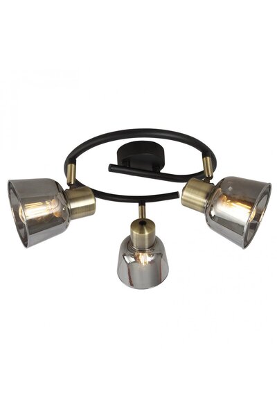 Klausen Πολυέλαιος Smoky KL163004, ρυθμιζόμενος, 3xE14, μαύρο+αλουμίνιο+καπνι...