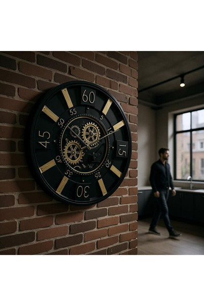 PELLE DESİGN Çarklı duvar saati