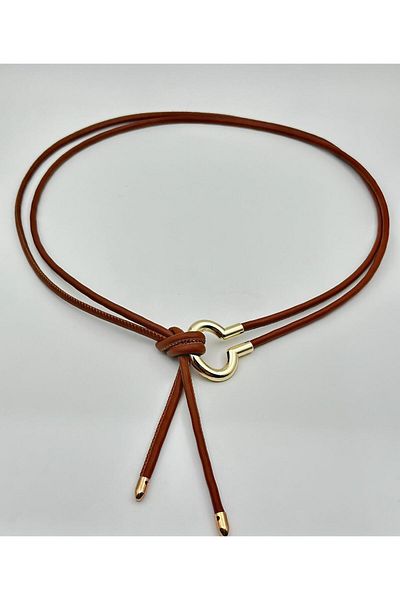 Desre Moda Gold Buckle Rope Belt Lanyard Belt Dress Belt Shirt Belt Coat Belt