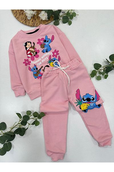 chibuumbabykids Girl's Lillo and Stitch Printed Tracksuit Set